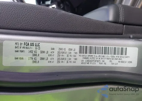 2015 Dodge Durango Limited z USA, uszkodzony, nr VIN 1C4RDHDG7FC873673